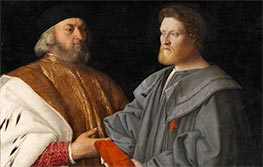 Giorgio Cornaro und sein Sohn Francesco, c.1510/30 von Vincenzo di Biagio Catena | Gemälde-Reproduktion