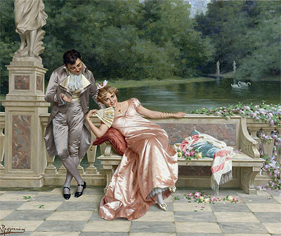 The Flirtation, Undated | Vittorio Reggianini | Painting Reproduction