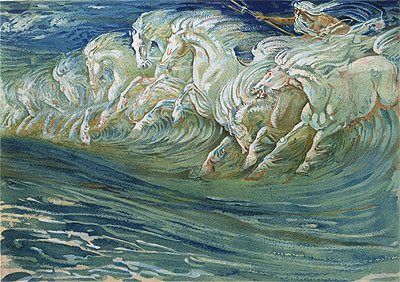 Neptune's Horses, 1910 | Walter Crane | Painting Reproduction