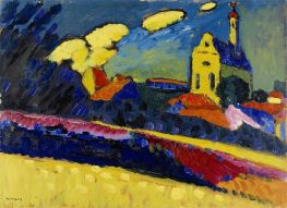 Study for Murnau - Landscape with Church, 1909 by Kandinsky | Painting Reproduction