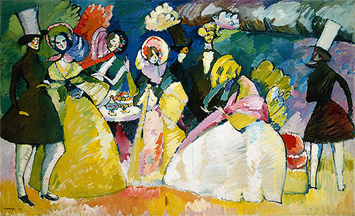 Group in Crinolines, 1909 | Kandinsky | Painting Reproduction