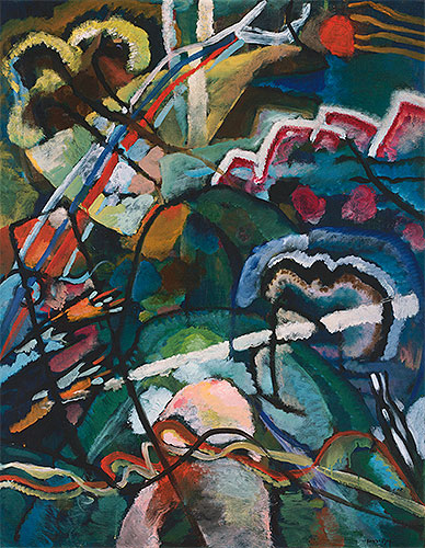 Sketch I for Painting with White Border (Moscow), 1913 | Kandinsky | Gemälde Reproduktion