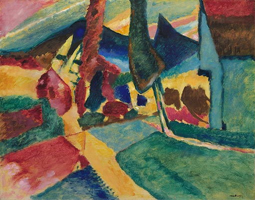 Landscape with Two Poplars, 1912 by Kandinsky | Painting Reproduction
