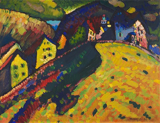 Houses at Murnau, 1909 by Kandinsky | Painting Reproduction