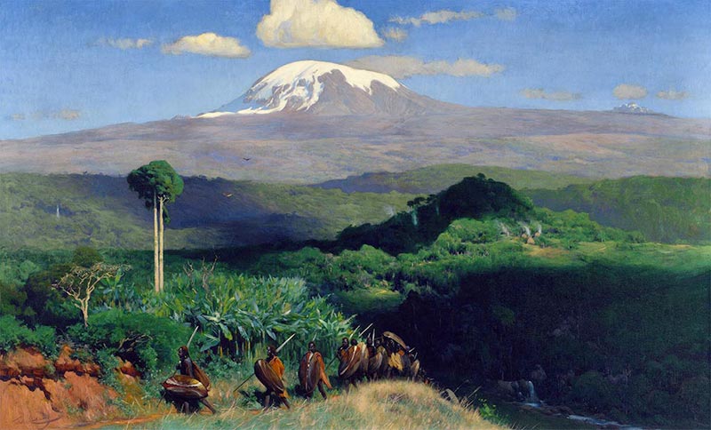 Warrior on the Trail before the Kibo, 1917 | Wilhelm Kuhnert