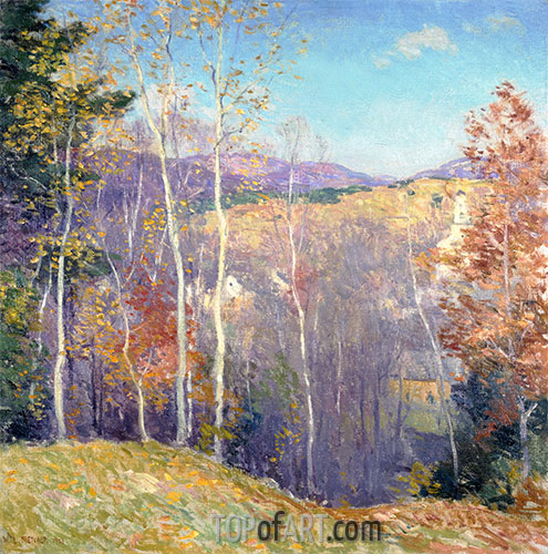 Oktober Sonnenschein, 1923 | Willard Metcalf | Gemälde Reproduktion