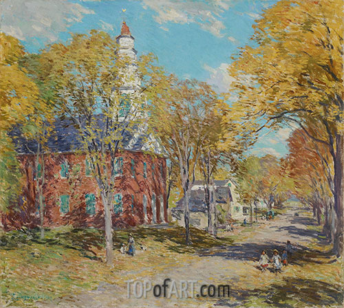 Oktober Morgen: Deerfield, Masse, 1917 | Willard Metcalf | Gemälde Reproduktion