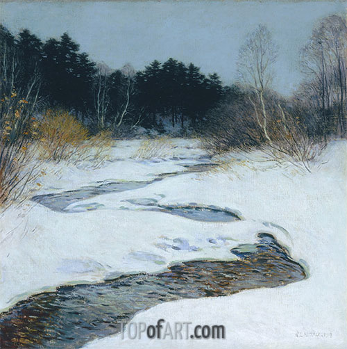Tauwetterbach, 1917 von Willard Metcalf | Gemälde-Reproduktion