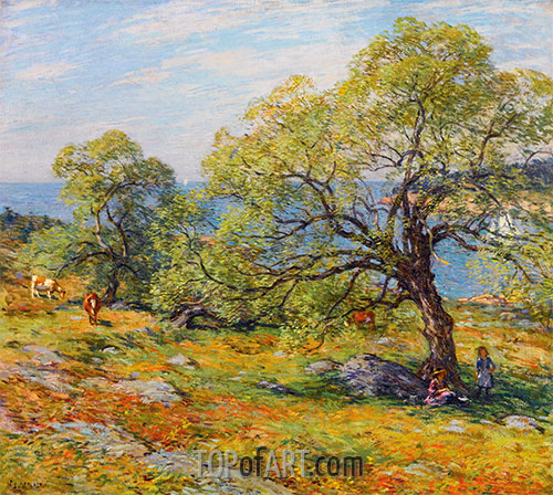 A Seaside Pasture | Willard Metcalf | Painting Reproduction