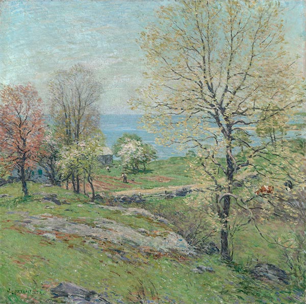 Die Knospende Eiche, 1916 von Willard Metcalf | Gemälde-Reproduktion
