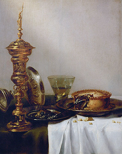 Breakfast Still Life with Chalice, 1634 | Claesz Heda | Gemälde Reproduktion