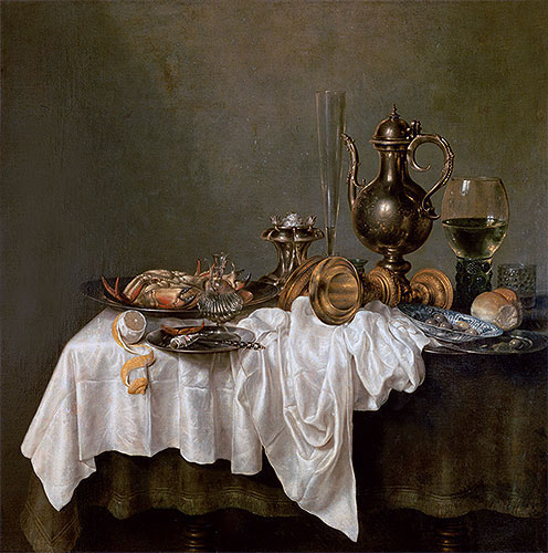 Breakfast with a Crab, 1648 by Claesz Heda | Painting Reproduction