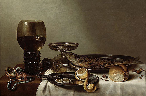 Still Life with a Roemer and Watch, 1629 | Claesz Heda | Painting Reproduction