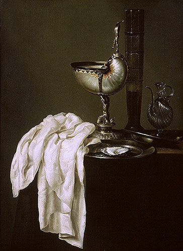 Still Life with Nautilus Cup and Oyster, 1640 | Claesz Heda | Painting Reproduction