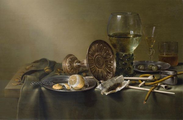Still Life with Glasses and Tobacco, 1633 | Claesz Heda | Painting Reproduction