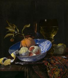 Still Life with Fruit in a Wan-Li Bowl, 1664 by Willem Kalf | Painting Reproduction