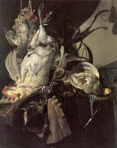 Still Life of Dead Birds and Hunting Weapons, 1660 by Willem van Aelst | Painting Reproduction