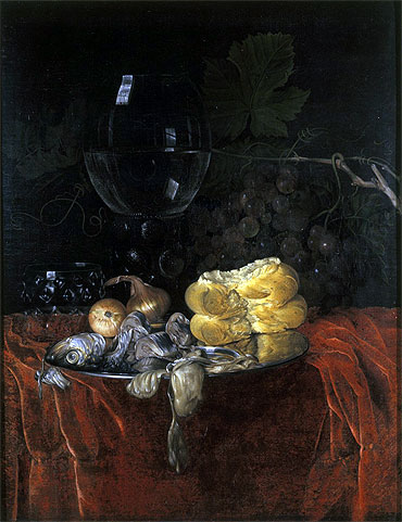 Still Life with Herring, n.d. by Willem van Aelst | Painting Reproduction