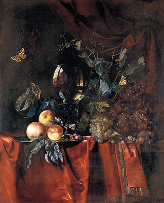 Fruit and a Glass of Wine, 1659 | Willem van Aelst | Painting Reproduction