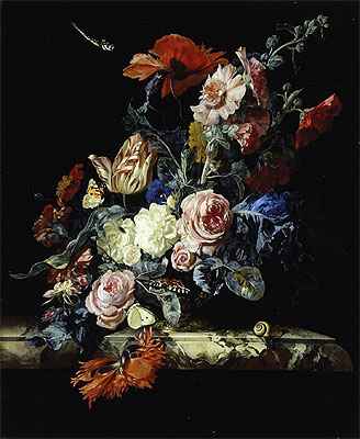 A Vase of Flowers, 1663 | Willem van Aelst | Painting Reproduction