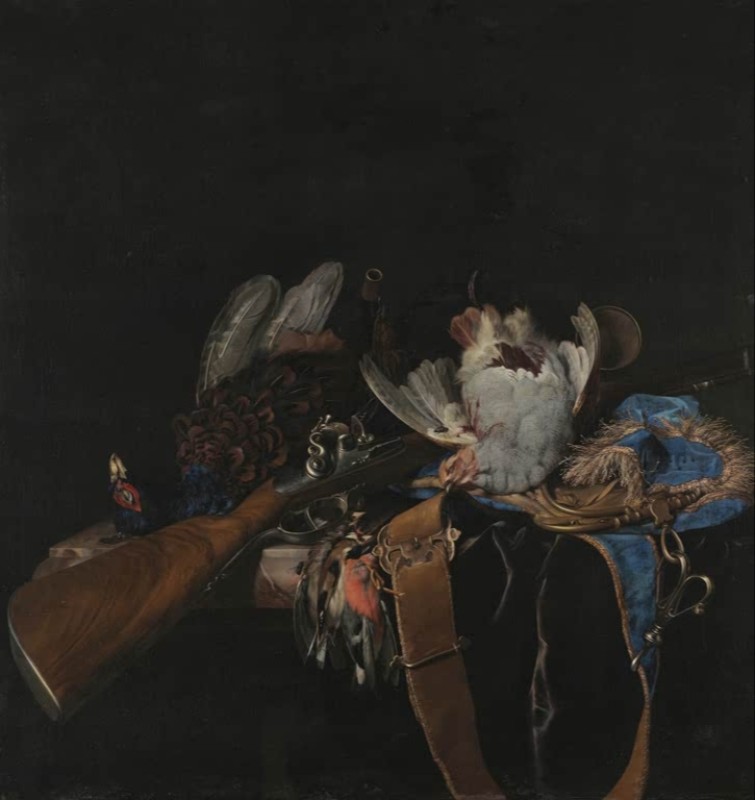 Stilleben mit Wild und Jagdausrüstung, 1667 | Willem van Aelst