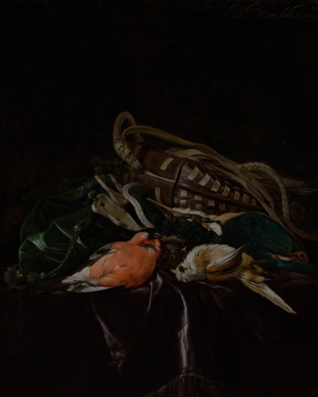 Stillleben mit toten Vögeln und Jagdtasche, 1674 | Willem van Aelst