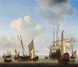 Ships in the Roads, c.1658 von Willem van de Velde | Gemälde-Reproduktion