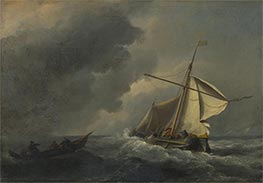 A Dutch Vessel in a Strong Breeze, c.1670 von Willem van de Velde | Gemälde-Reproduktion