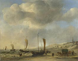 The Shore at Scheveningen | Willem van de Velde | Painting Reproduction