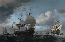 The Dutch Fleet Assembling Before the Four Days Battle of 11-14 June 1666 | Willem van de Velde | Painting Reproduction