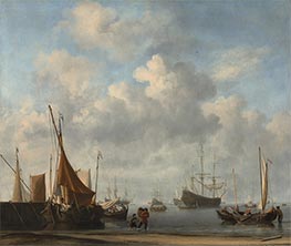 Entrance to a Dutch Port, c.1665 by Willem van de Velde | Painting Reproduction