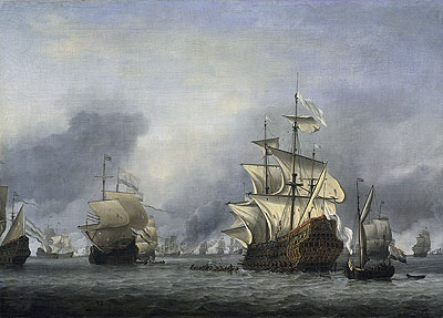The Conquest of the English Ship 'Royal Prince' 13 June 1666, c.1666/07 | Willem van de Velde | Painting Reproduction