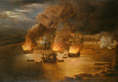 The Attack on Shipping in Tripoli, 24 January 1676, 1676 | Willem van de Velde | Painting Reproduction