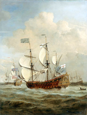 The 'St Andrew' at Sea in a Moderate Breeze, c.1673 | Willem van de Velde | Painting Reproduction