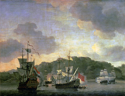 A Naval Engagement, 1659 | Willem van de Velde | Gemälde Reproduktion