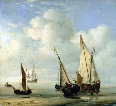 Calm Sea, c.1650 | Willem van de Velde | Gemälde Reproduktion