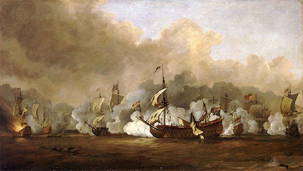 The Battle of the Texel, 11-21 August 1673, n.d. | Willem van de Velde | Gemälde Reproduktion