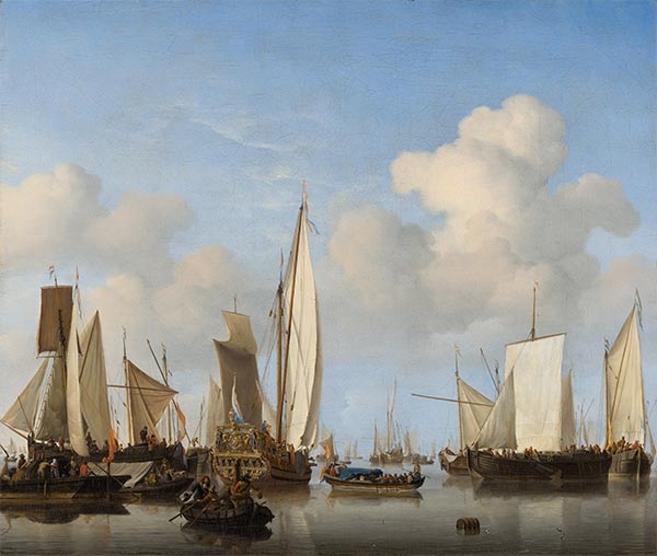 Ships in the Roads, c.1658 | Willem van de Velde | Gemälde Reproduktion