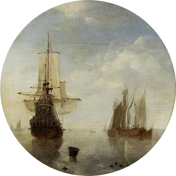 Ships at Anchor, c.1707 | Willem van de Velde | Gemälde Reproduktion