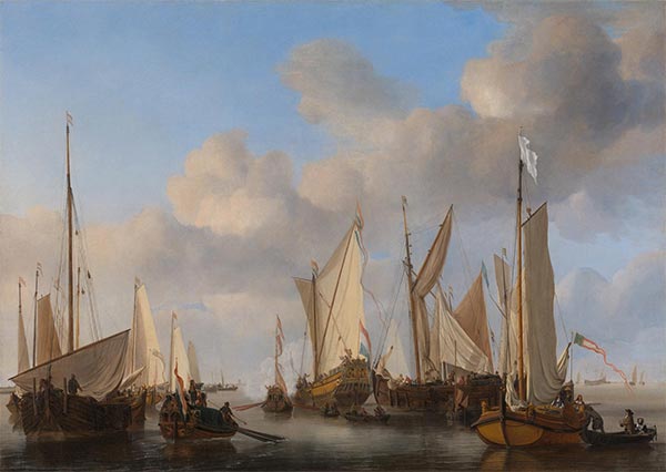 Eine holländische Jacht beim Salutieren | Willem van de Velde | Gemälde Reproduktion