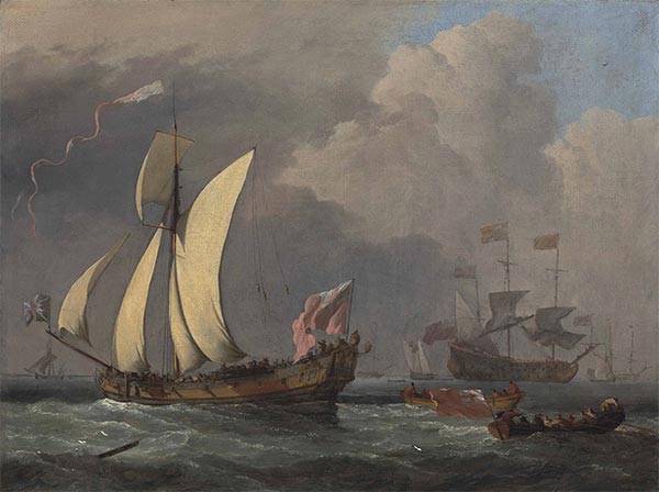 An English Royal Yacht, c.1675 | Willem van de Velde | Painting Reproduction