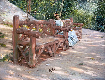 Park Bench, c.1890 by William Merritt Chase | Painting Reproduction