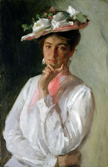 Woman in White, c.1910 | William Merritt Chase | Gemälde Reproduktion