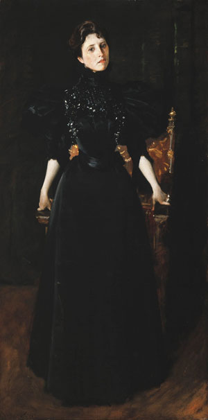 Portrait of a Lady in Black, c.1895 | William Merritt Chase | Gemälde Reproduktion