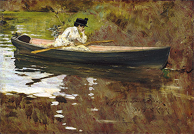 Mrs Chase in Prospect Park, 1886 | William Merritt Chase | Painting Reproduction