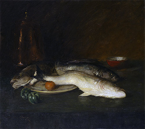 Still Life: Fish, 1908 | William Merritt Chase | Gemälde Reproduktion