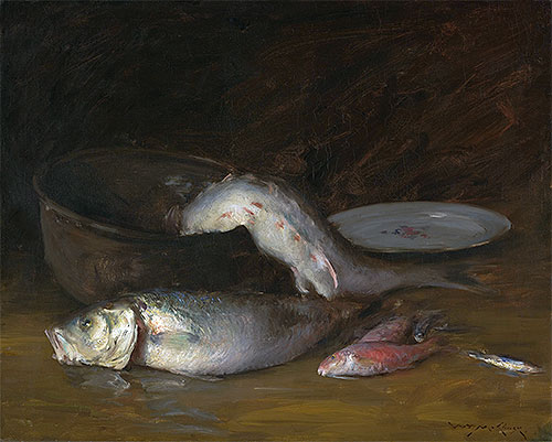 Stillleben mit Fisch | William Merritt Chase | Gemälde Reproduktion