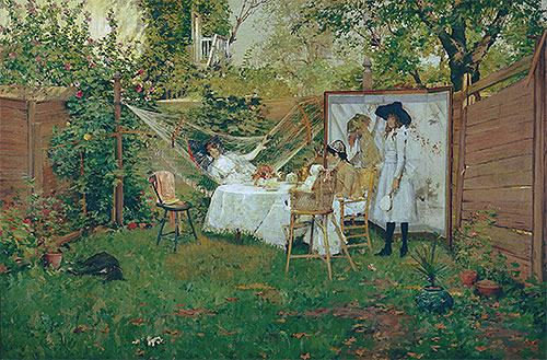 The Open Air Breakfast, c.1888 | William Merritt Chase | Painting Reproduction