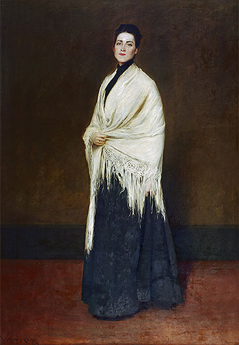 Lady with the White Shawl, 1893 | William Merritt Chase | Painting Reproduction