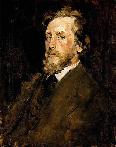 Portrait of Eilif Peterssen, c.1875 by William Merritt Chase | Painting Reproduction